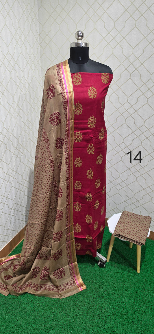 2.5 mtrs Office Wear Cotton Salwar - 14