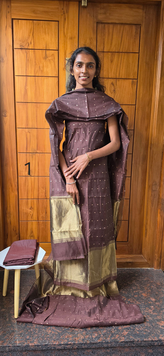 Semi Silk Cotton Suit - 01