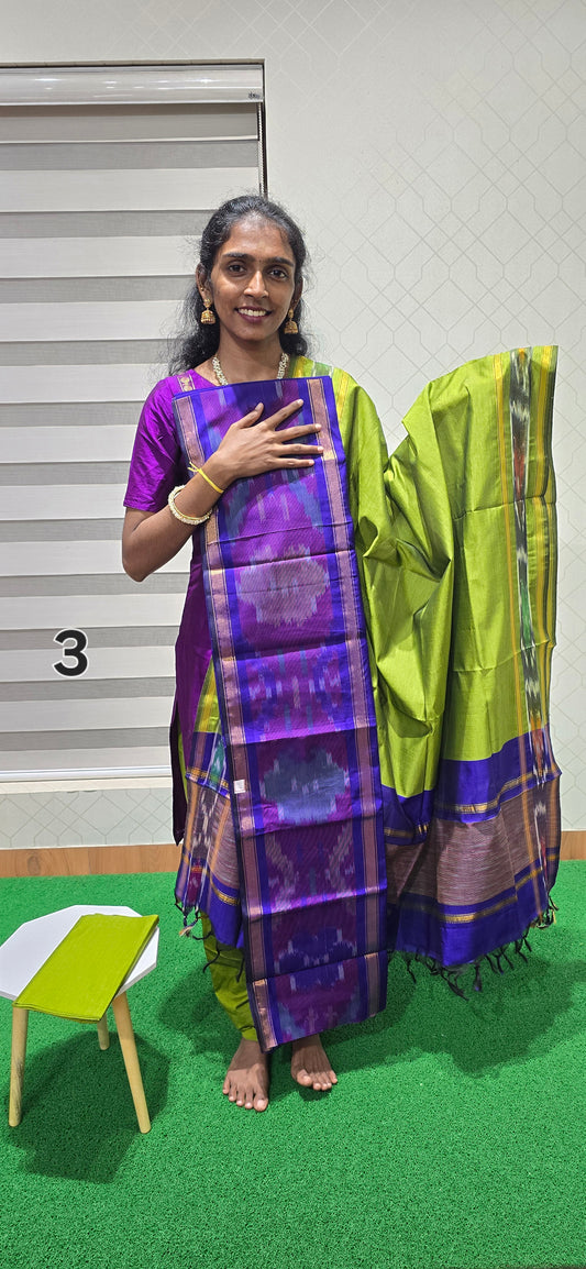 Pochampalli Ikkat Sico with border dupatta - PIS03