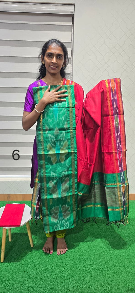 Pochampalli Ikkat Sico with border dupatta - PIS06