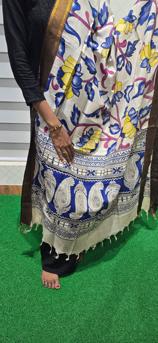 Chennuri Kalamkari Silk Dupatta - P13