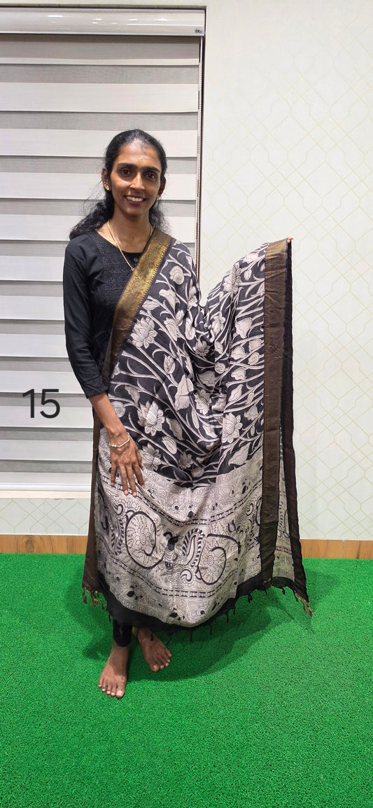 Chennuri Kalamkari Silk Dupatta - P15