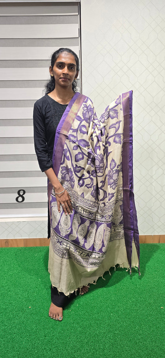 Chennuri Kalamkari Silk Dupatta - P08