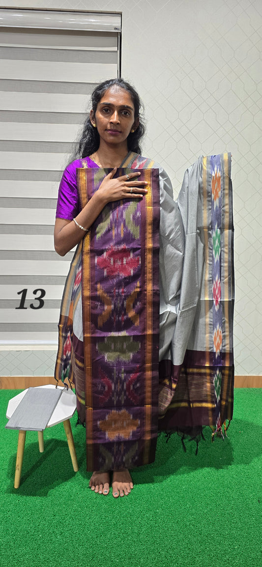Pochampalli Ikkat Sico with border dupatta - PIS13