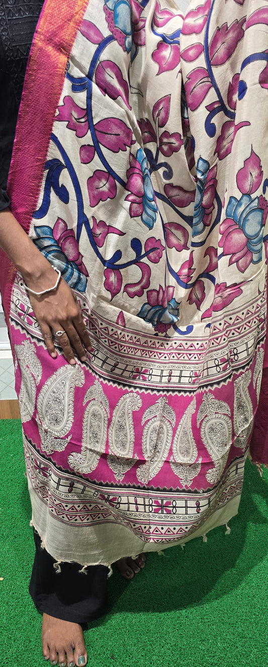 Chennuri Kalamkari Silk Dupatta - P15