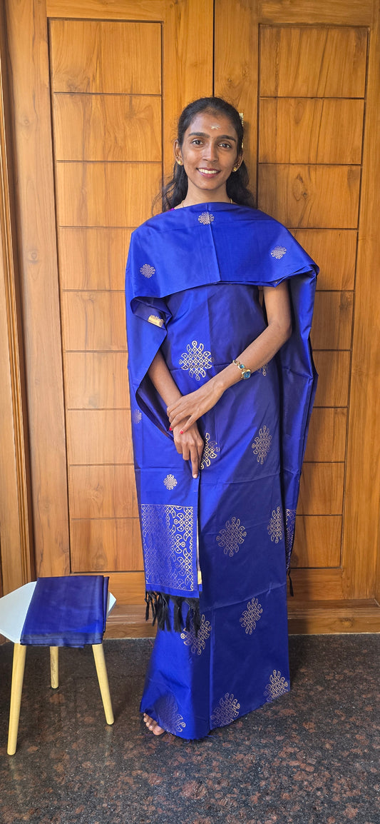 Kolam zari weaved semi silk suits - 03