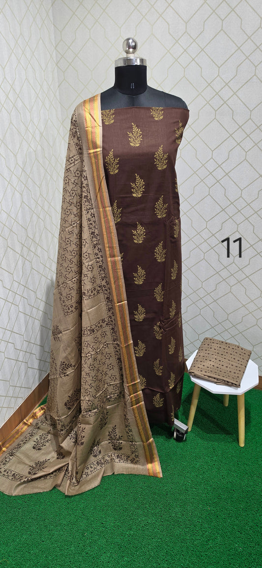 2.5 mtrs Office Wear Cotton Salwar - 11