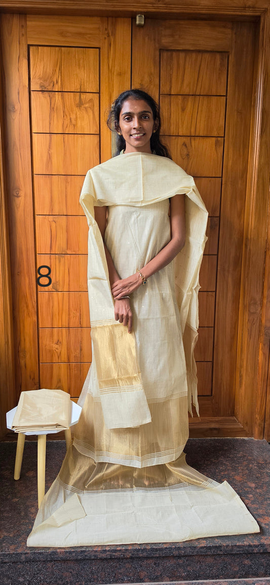Semi Silk Cotton Suit - 08