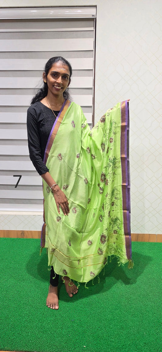 Chennuri Kalamkari Silk Dupatta - P07
