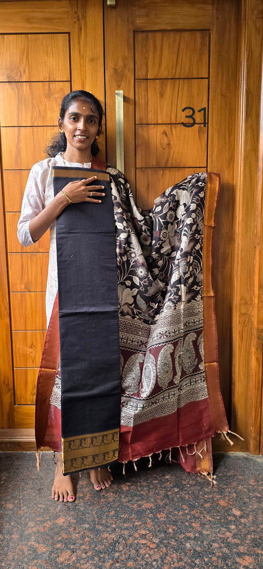 Raw silk with Chennuri silk Dupatta - RC31