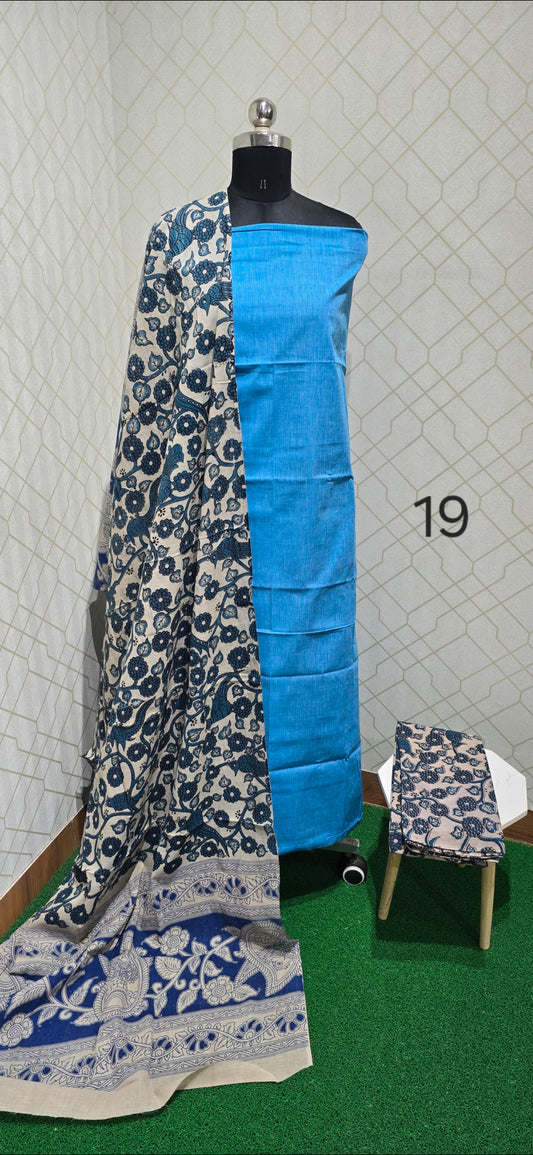 Kalamkari 3 piece Cotton suit - 19