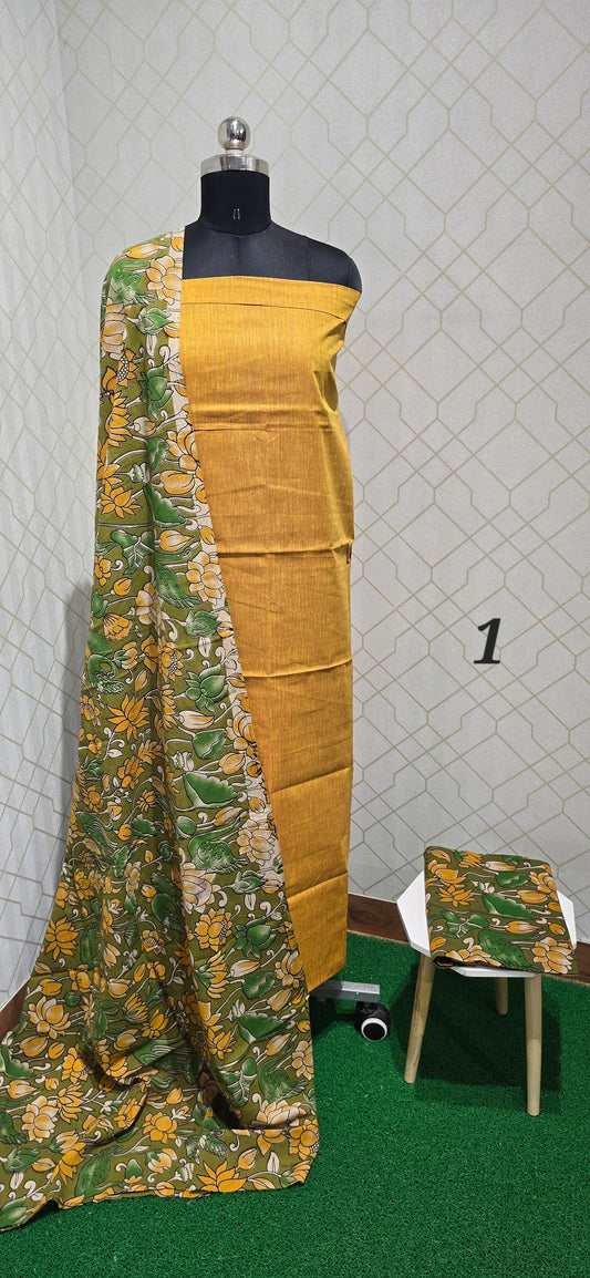 Kalamkari 3 piece Cotton suit - 01