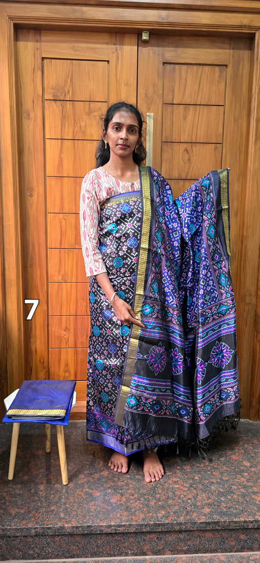 Black Base Patola Silk - BP07