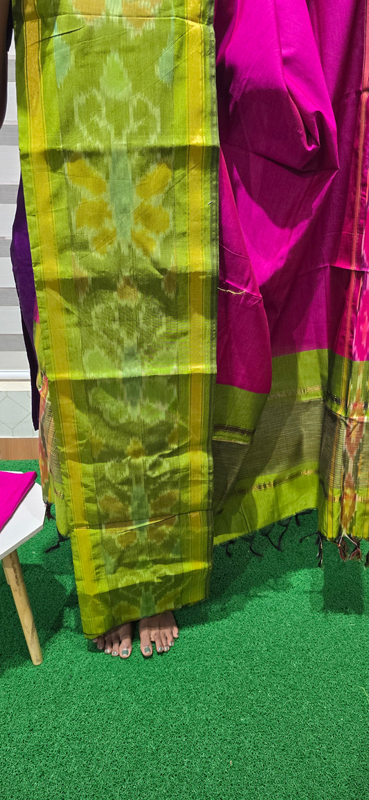Pochampalli Ikkat Sico with border dupatta - PIS10
