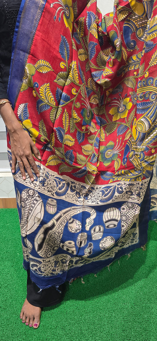 Chennuri Kalamkari Silk Dupatta - P17