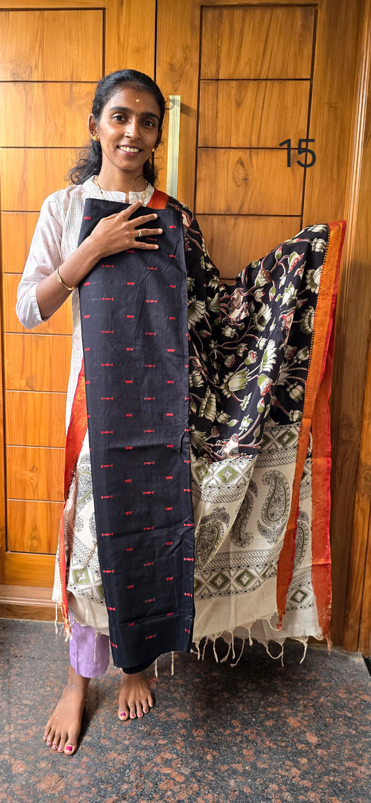 Raw silk with Chennuri silk Dupatta - RC15