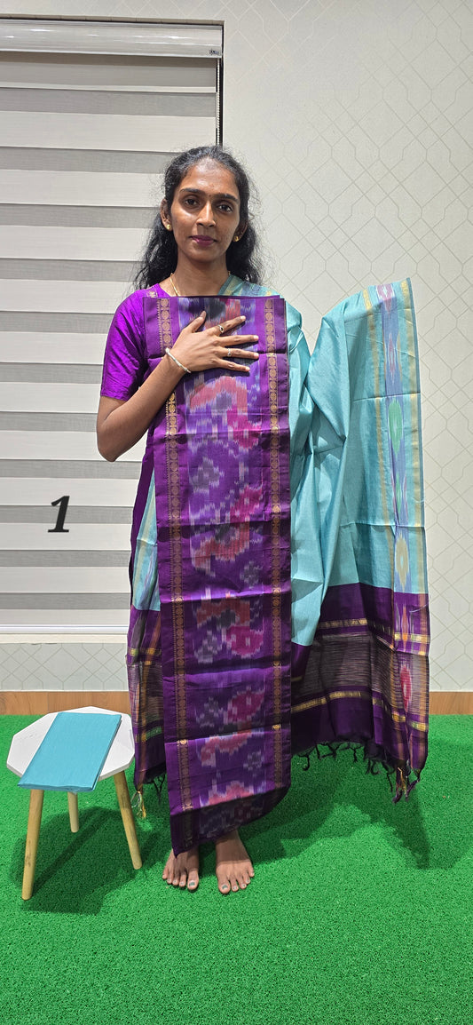 Pochampalli Ikkat Sico with border dupatta - PIS01