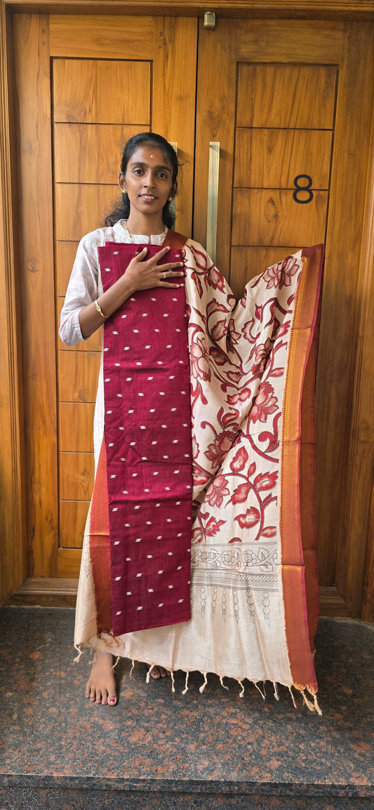 Raw silk with Chennuri silk Dupatta - RC08
