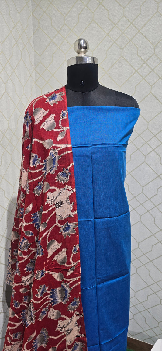 Kalamkari 3 piece Cotton suit - 21