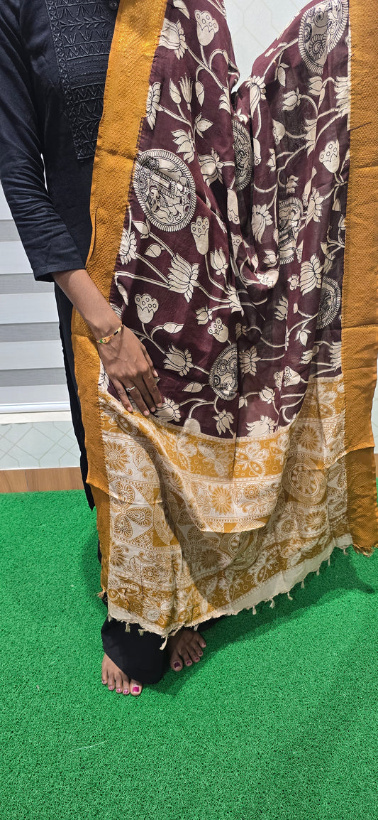 Chennuri Kalamkari Silk Dupatta - P14