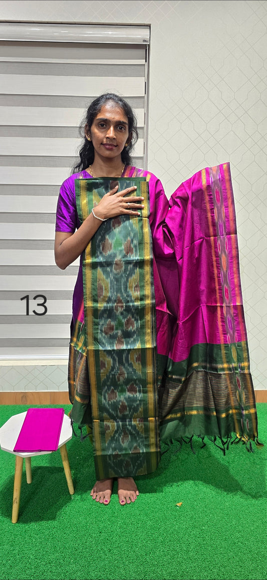 Pochampalli Ikkat Sico with border dupatta - PIS13