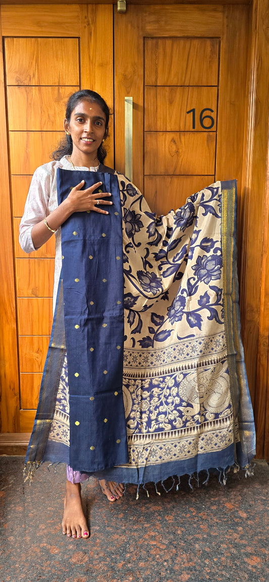Raw silk with Chennuri silk Dupatta - RC16