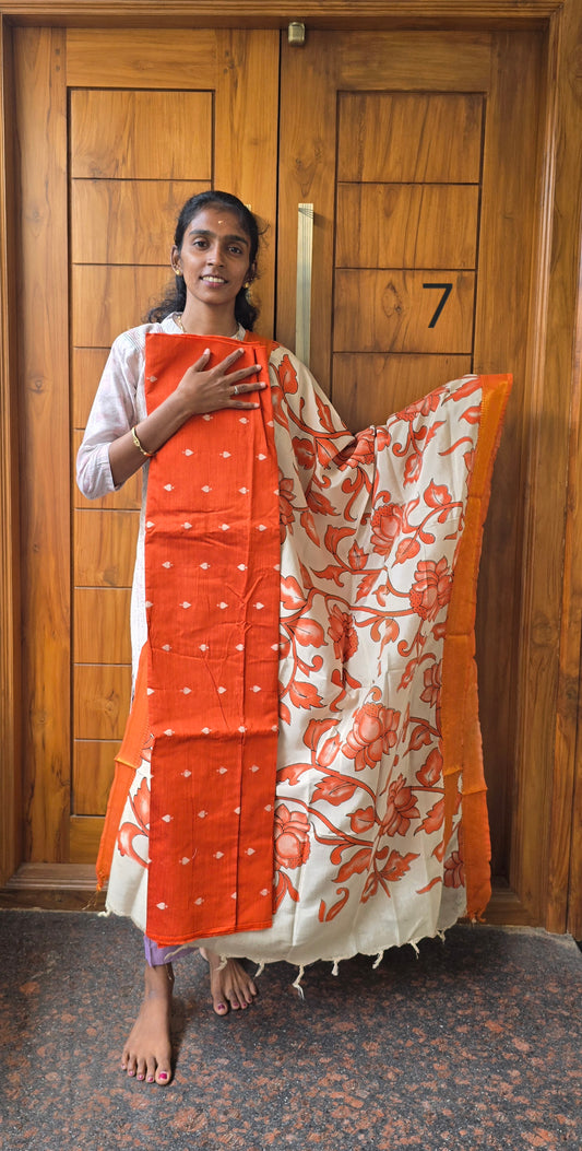 Raw silk with Chennuri silk Dupatta - RC07