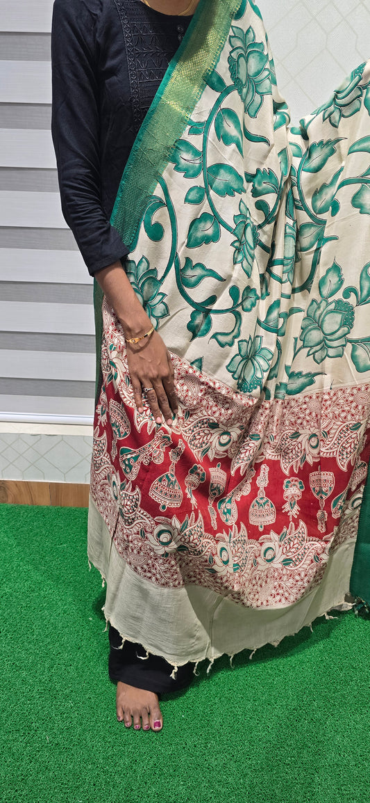Chennuri Kalamkari Silk Dupatta - P15