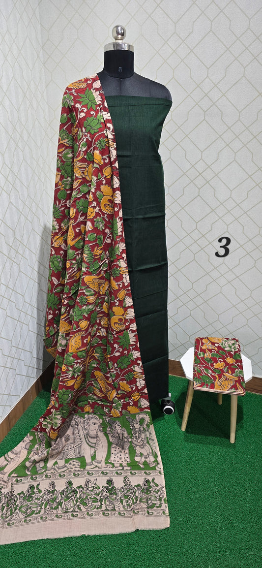 Kalamkari 3 piece Cotton suit - 03