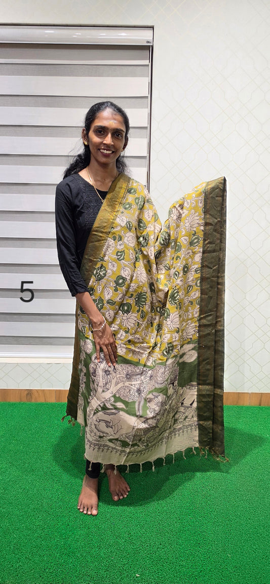 Chennuri Kalamkari Silk Dupatta - P05