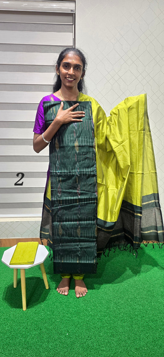 Full weaving Pochampalli Ikkat Sico Silk - PIS02