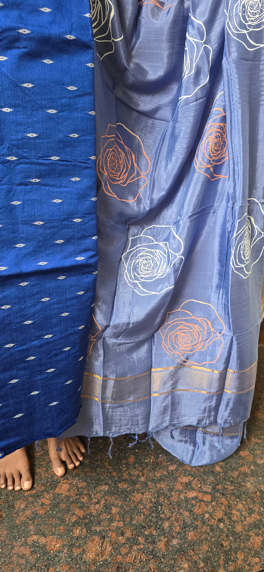 Raw silk with Chennuri silk Dupatta - RC15