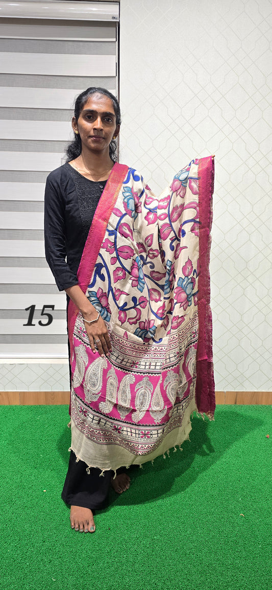 Chennuri Kalamkari Silk Dupatta - P15