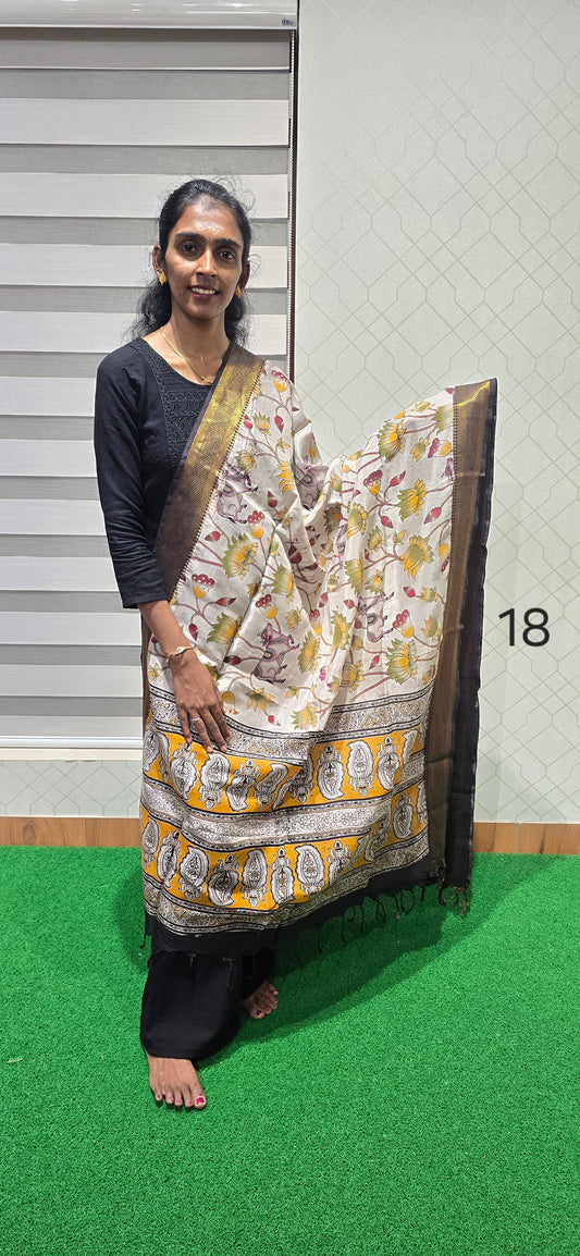Chennuri Kalamkari Silk Dupatta - P18