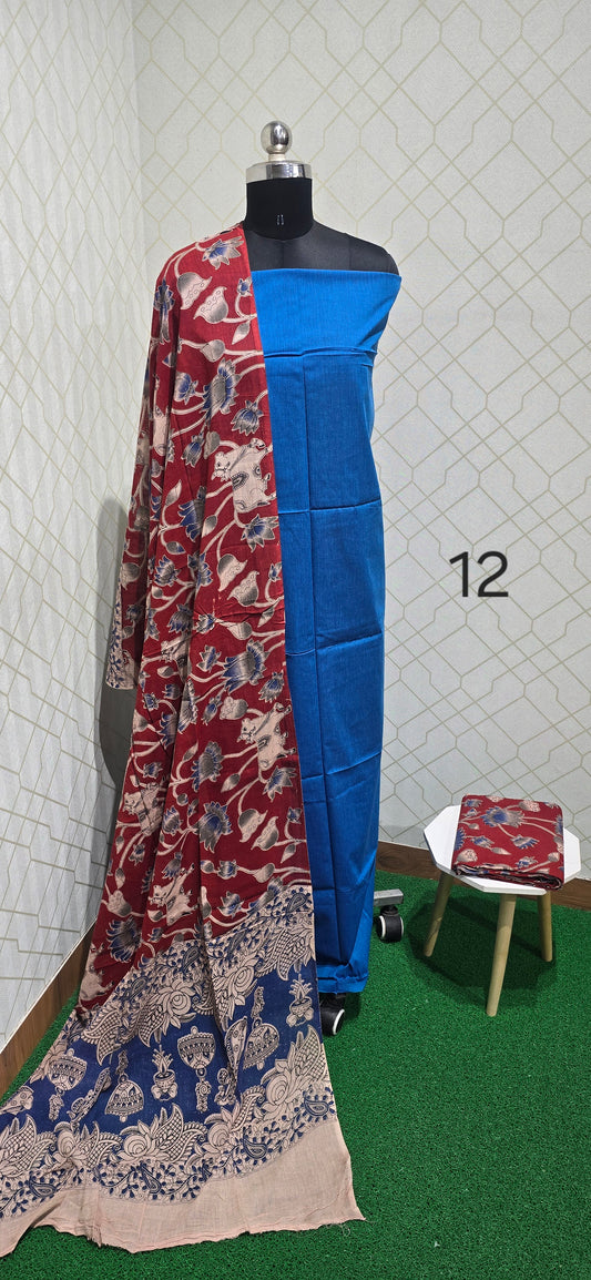 Kalamkari 3 piece Cotton suit - 12