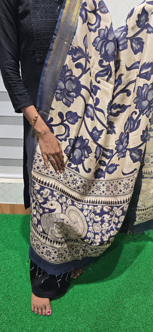 Chennuri Kalamkari Silk Dupatta - P19