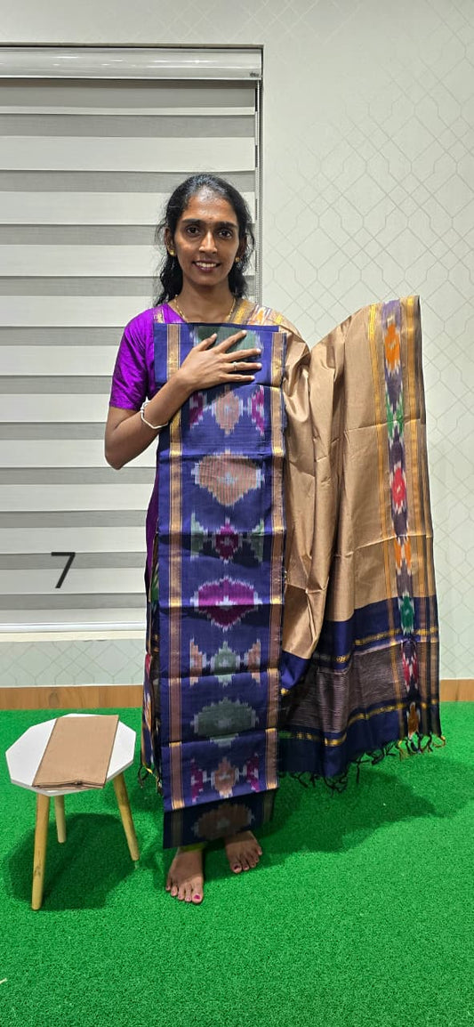 Pochampalli Ikkat Sico with border dupatta - PIS07