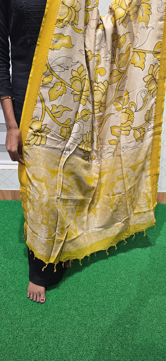 Chennuri Kalamkari Silk Dupatta - P04