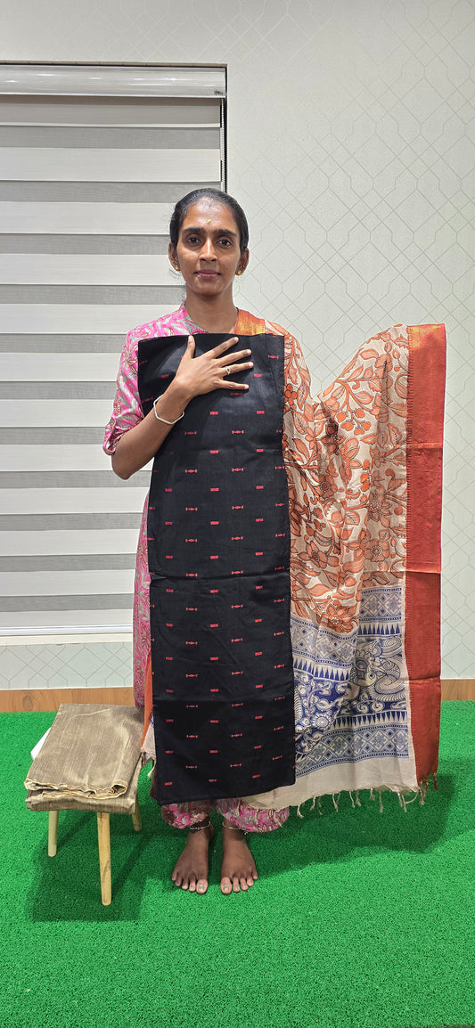 Raw silk with Chennuri silk Dupatta - RC01