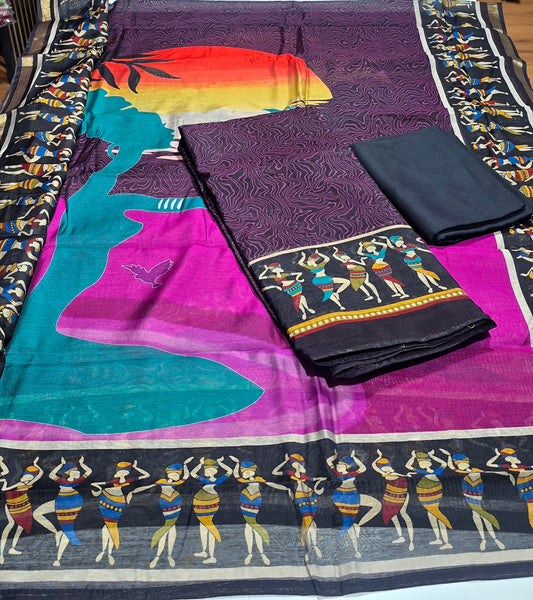 Semi-Maheswari Silk Salwars - SM07