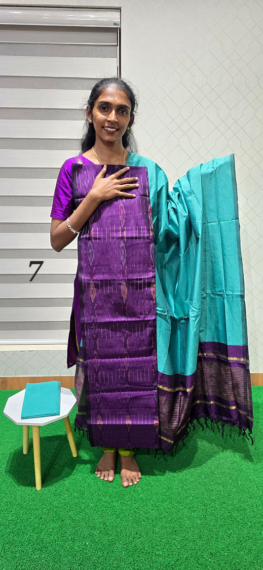 Full weaving Pochampalli Ikkat Sico Silk - PIS07
