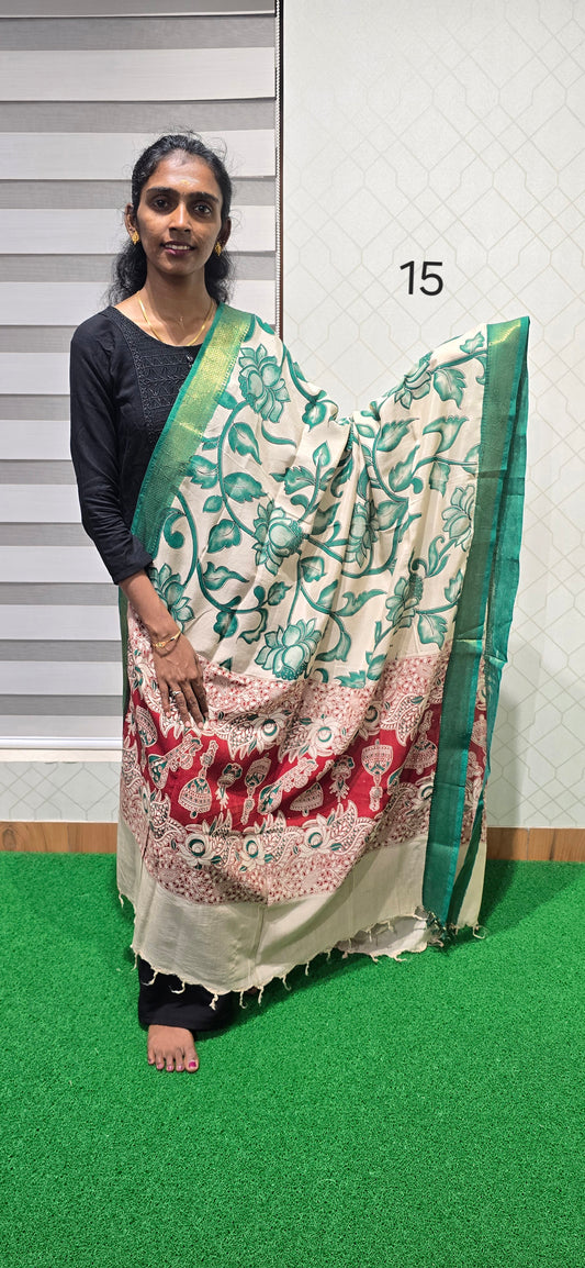 Chennuri Kalamkari Silk Dupatta - P15