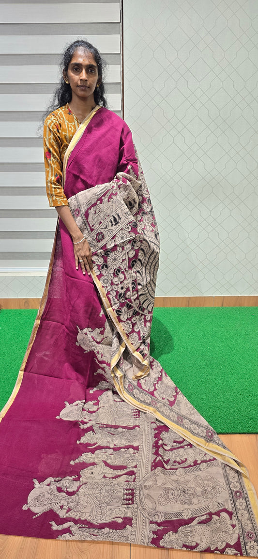 Kalamkari Kota Cotton Saree - 10