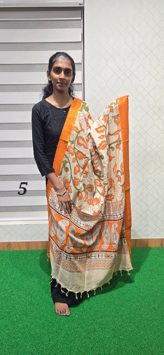 Chennuri Kalamkari Silk Dupatta - P05
