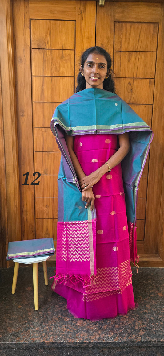 Pure Silk Cotton Suit  - 12