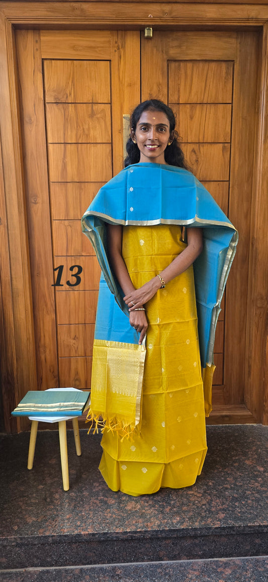 Pure Silk Cotton Suit  - 13