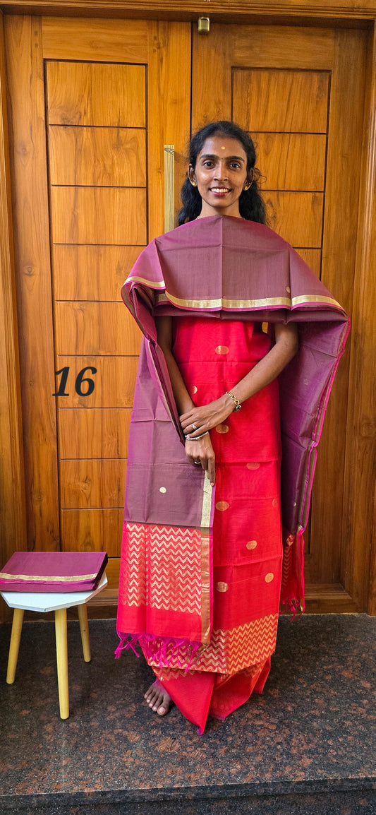 Pure Silk Cotton Suit  - 16