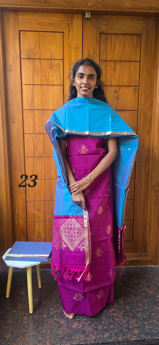 Pure Silk Cotton Suit  - 23