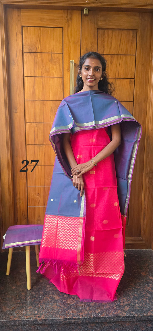 Pure Silk Cotton Suit  - 27