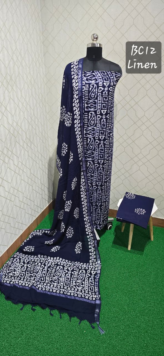 Bathik Linen Cotton Suit (BC12)